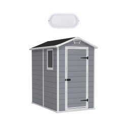 Keter Manor 4x6 abri de jardin + plafonnier LED inclus (230447-WO744)