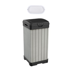 Keter Rocford poubelle extérieure 125 L + plafonnier LED inclus (236996-WO744)
