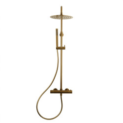 SAT DARK Colonne de douche avec Mitigeur Thermostatique, Or Brossé (SATDASSTKBZ)