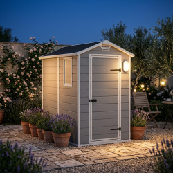 Keter Manor 4x3 abri de jardin + plafonnier LED inclus (230446-WO744)