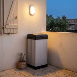 Keter Rocford poubelle extérieure 125 L + plafonnier LED inclus (236996-WO744)