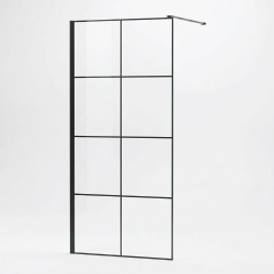 Paroi de douche Walk-In 100 cm – Ceramia Essential – Verre 8 mm – Profilé Noir