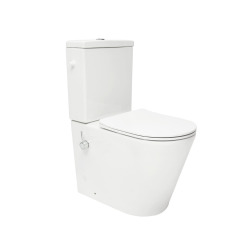 Brevis ensemble cuvette WC à poser avec abattant SoftClose, fonction bidet intégrée, blanc (SATBRE36BFCB)