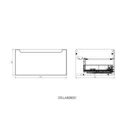 Meuble de salle de bain complémentaire Naturel Stilla 80x30x45 cm blanc (STILLAB08001)
