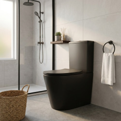 Brevis WC à poser sans bride + abattant softclose, noir (SATBRE031RREXVPBKM)
