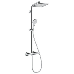 Hansgrohe Set de douche Crometta E 240 + cadeau gratuit raclette de douche en siliocone, noir (27271000-HSC)