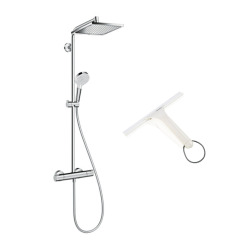 Hansgrohe Set de douche Crometta E 240 + raclette de douche, blanc (27271000-650)