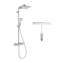 Hansgrohe Set de douche Crometta E 240 + raclette de douche, blanc (27271000-KLO)
