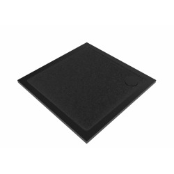 90x90 cm receveur de douche en marbre coulé, Swiss Aqua Technologies Project, sans siphon ni pieds, noir mat (SATSVPRO90QCA)