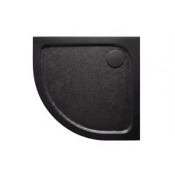 90x90 cm receveur de douche en marbre coulé, Swiss Aqua Technologies Project, sans siphon ni pieds, noir mat (SATSVPRO90SCA)