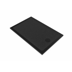 100x90 cm receveur de douche en marbre coulé, Swiss Aqua Technologies Project, sans siphon ni pieds, noir mat (SATSVPRO10090CA)
