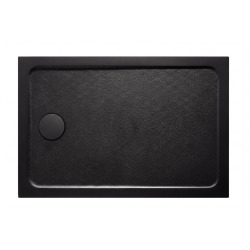 110x80 cm receveur de douche en marbre coulé, Swiss Aqua Technologies Project, sans siphon ni pieds, noir mat (SATSVPRO11080CA)