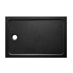 120x90 cm receveur de douche en marbre coulé, Swiss Aqua Technologies Project, sans siphon ni pieds, noir mat (SATSVPRO12090CA)