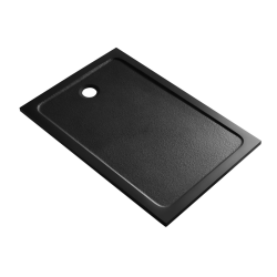 140x80 cm receveur de douche en marbre coulé, Swiss Aqua Technologies Project, sans siphon ni pieds, noir mat (SATSVPRO14080CA)