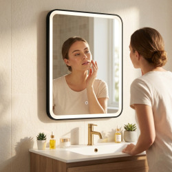 Feel 80x60 cm miroir rectangulaire, cadre en aluminium, noir (SATZFEEL6080CE)