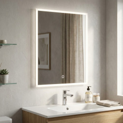 Feel 60x80 cm miroir rectangulaire avec éclairage LED et capteur, blanc  (SATZFEELOBLED6080)
