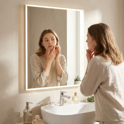 Feel 60x80 cm miroir rectangulaire avec éclairage LED et capteur, blanc  (SATZFEELOBLED6080)