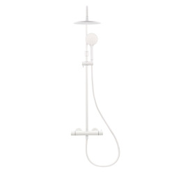 Système de douche SAT B-Way avec mitigeur thermostatique, blanc mat, SATBWSSTKB