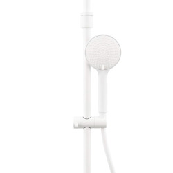 B-Way Colonne de douche + Mitigeur thermostatique + Douchette + Flexible + Douche de tête, blanc mat