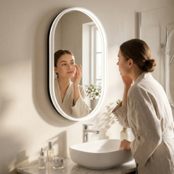Boho by Siko Miroir ovale avec capteur 54x94cm, transparent (SATZFULED5494)
