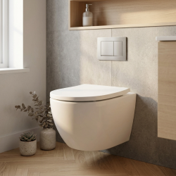 Fusion Cuvette sans bride avec abattant SoftClose et fixations invisibles, blanc (SATFUS010RTORP)