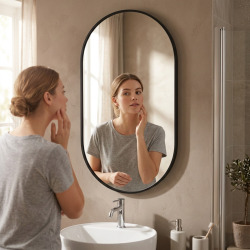 B-Way 40x80 cm miroir ovale sans tain, noir (ZBWOV8040C)
