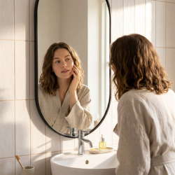 B-Way 60x120 cm miroir ovale, cadre en aluminium, noir (ZBWOV12060C)
