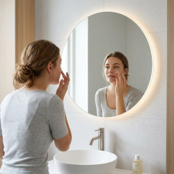 Miroir rond diamètre 80cm, LED, IP44