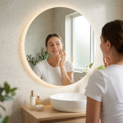 Miroir rond diamètre 60cm, LED, IP44