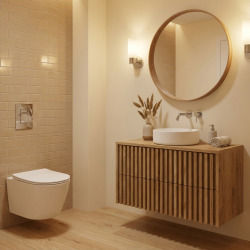 Pack WC Bâti-support + WC Swiss Aqua Technologies Infinitio sans bride, fixation invisible + Plaque chrome (RapidSL-Infinitio-1)