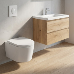 Pack WC Rapid SL autoportant + cuvette sans bride, fixations cachées + plaque Skate Air chrome (ProjectSATrimless-2)