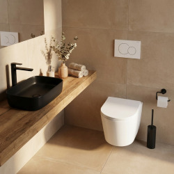 Pack WC Bâti-support 112 cm + WC Swiss Aqua Technologies Infinitio sans bride + Plaque Blanc alpin (InfinitioGeb1)