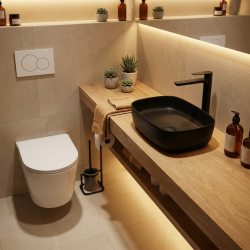 Pack WC Bâti-support + WC Swiss Aqua Technologies Infinitio sans bride, fixations invisibles + Plaque blanche (InfinitioGeb3)