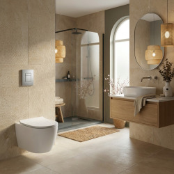 Rapid SL Pack WC bâti autoportant + WC suspendu sans bride Ceramia avec abattant SoftClose + plaque chrome (GRRCEPXWR01-FR)
