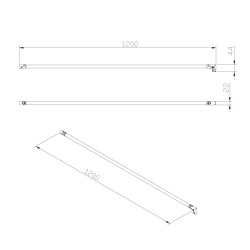 Project bras de montage pour paroi de douche 120 cm, chrome (SATWIPROFIL6)