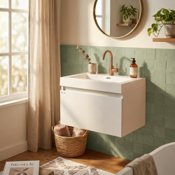 Verona Meuble de salle de bain avec vasque 60x48 cm blanc (VERONA60WH)