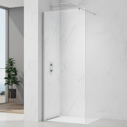 Project paroi de douche à l'italienne 80 cm avec accessoires de montage, chrome brillant (SATBWIPRO80)