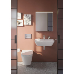 Integra Lavabo suspendu 60x36 cm avec trou pour robinetterie au milieu, Blanc (7088-003-0001)
