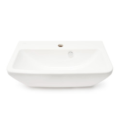 Integra Lavabo suspendu 60x36 cm avec trou pour robinetterie au milieu, Blanc (7088-003-0001)