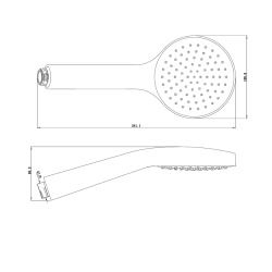 Douchette à main en plastique, 1 jet, buses silicone, noir mat (SATBSRS21C)