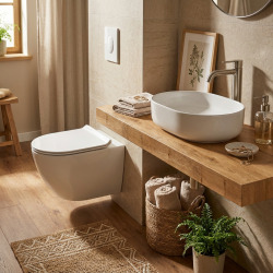 Pack WC bâti-support 2en1 + WC suspendu sans bride Siko avec abattant SoftClose + plaque Grohe (GRRCEWT01FR-FS)