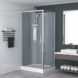 Pack Douche – Paroi SAT Project verre 100x80 cm chrome + Receveur 120x80 cm + profilé chrome brillant (SATPROBOX10080CRT)