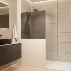 Walk-In 100x100cm paroi de douche à l'italienne + set d'installation + bras de montage (SATBWIS100KSPR)