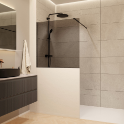 Walk-in 100x100cm paroi de douche à l'italienne + set d'installation + bras de montage (SATBWIS100KSPRC)