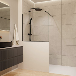 Walk-in 100x100cm paroi de douche à l'italienne + set d'installation + bras de montage (SATBWIS100PRC)