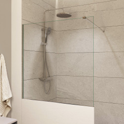 Walk-In 100x100cm paroi de douche fixe à l'italienne + set d'installation + bras de montage (SATBWIS100PR)