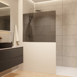 Walk-In 110x100cm paroi de douche fixe à l'italienne + set d'installation + bras de montage (SATBWIS110KSPR)