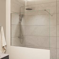 Walk-in 110x100cm paroi de douche fixe à l'italienne + set d'installation + bras de montage (SATBWIS110PR)