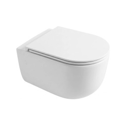 Ergo cuvette suspendue Plus size en céramique avec abattant SoftClose, blanc (SATPSWC)