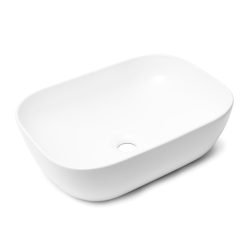 Vasque à poser 45,5 x 32,5 cm - blanc brillant - sans trop-plein - Infinitio SAT